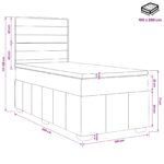 vidaXL LED boxspring posteľ s matracom Tmavosivá 100 x 200 cm Látka – Obrázok 10