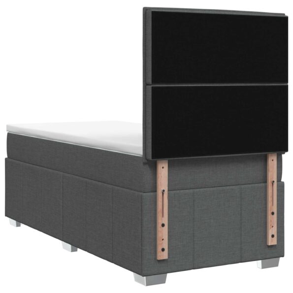 vidaXL LED boxspring posteľ s matracom Tmavosivá 100 x 200 cm Látka – Obrázok 7