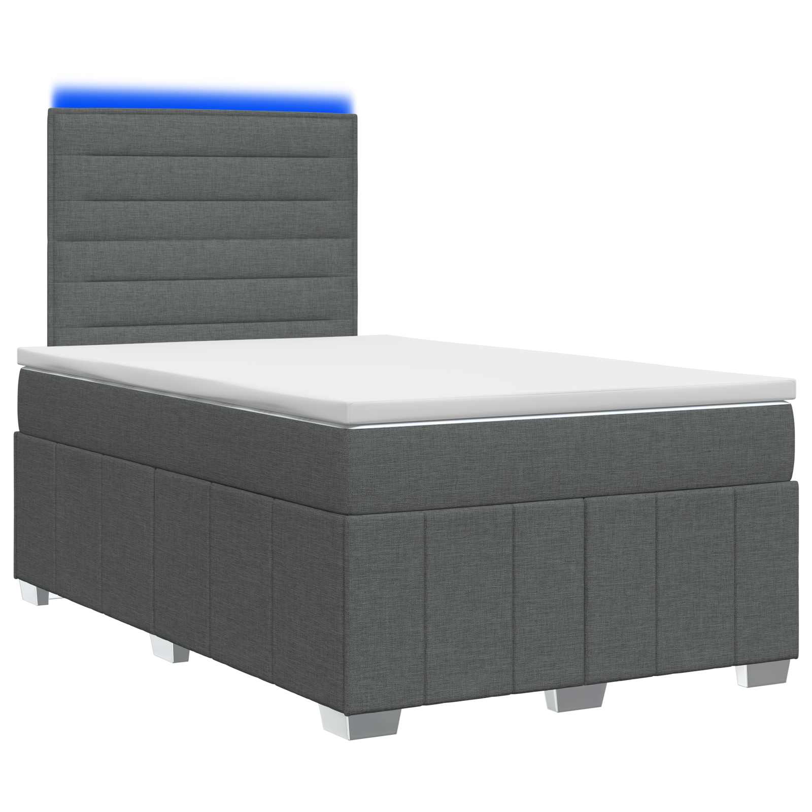 3455550_1.jpg vidaXL LED boxspring posteľ s matracom Tmavosivá 120 x 190 cm Látka – Obrázok 1