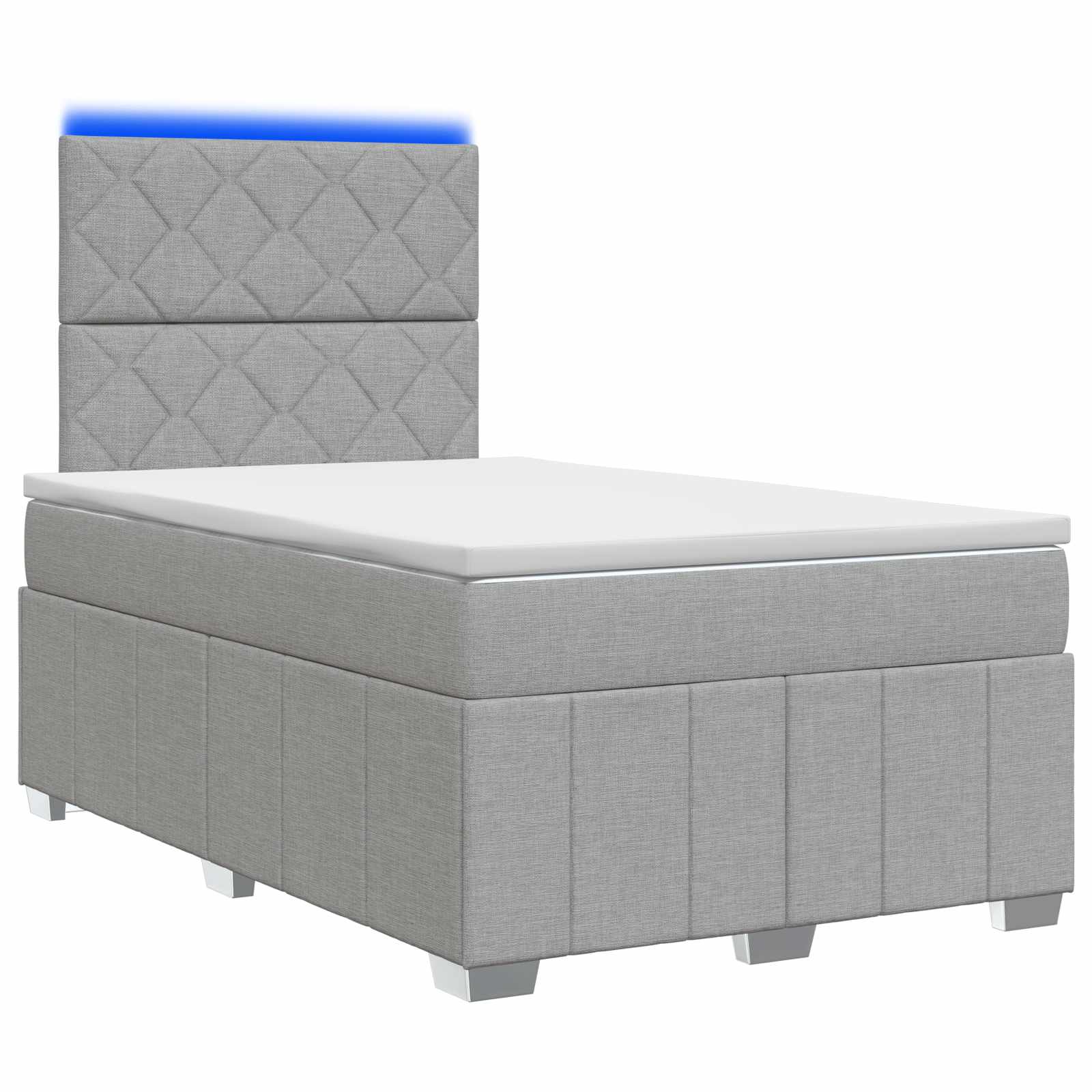 3455563_1.jpg vidaXL LED boxspring posteľ s matracom Svetlosivá 120 x 190 cm Látka – Obrázok 1