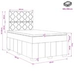 vidaXL LED boxspring posteľ s matracom Svetlosivá 120 x 190 cm Látka – Obrázok 11