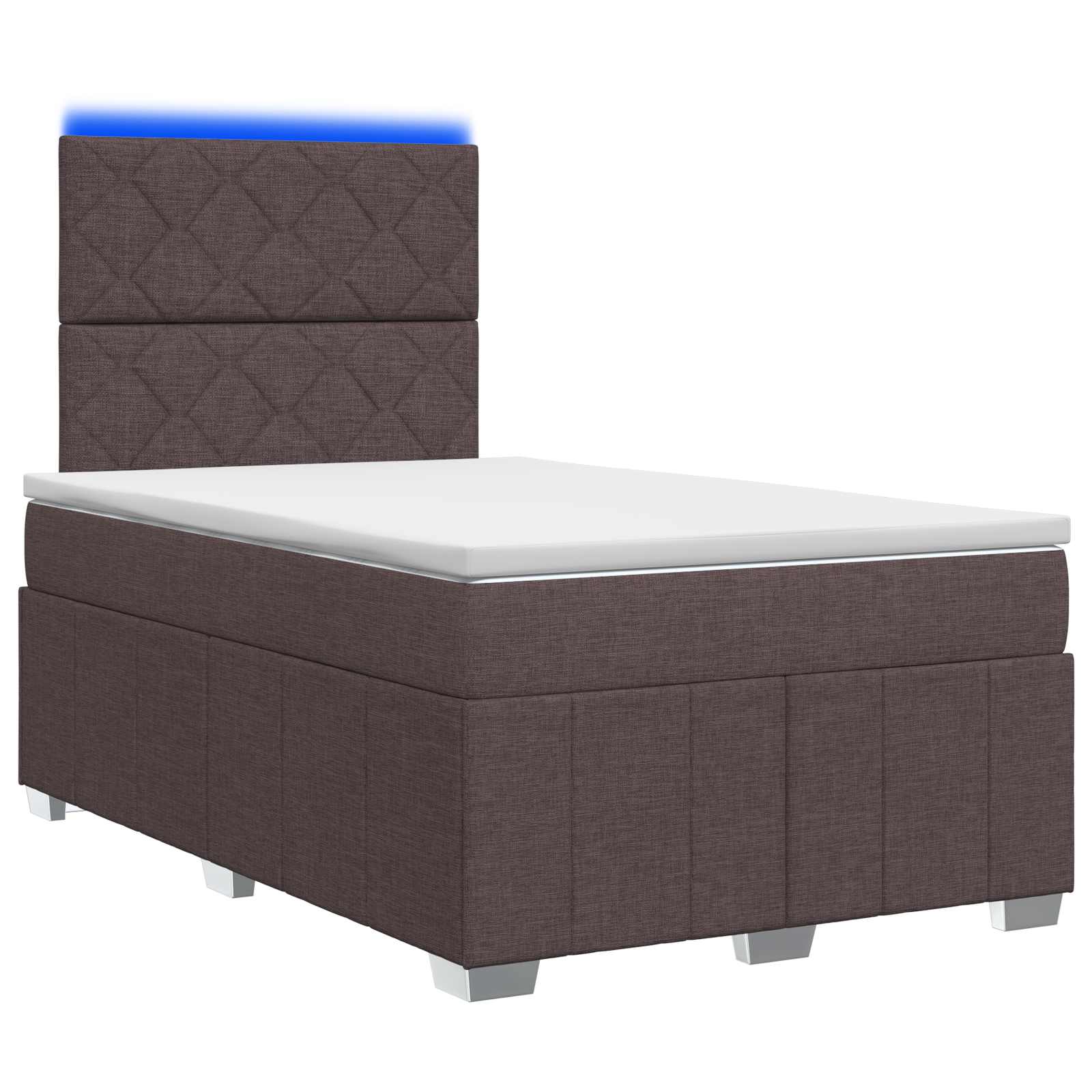 3455566_1.jpg vidaXL LED boxspring posteľ s matracom Tmavohnedá 120 x 190 cm Látka – Obrázok 1