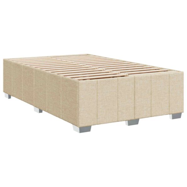 vidaXL LED boxspring posteľ s matracom Krémová 120 x 200 cm Látka – Obrázok 4