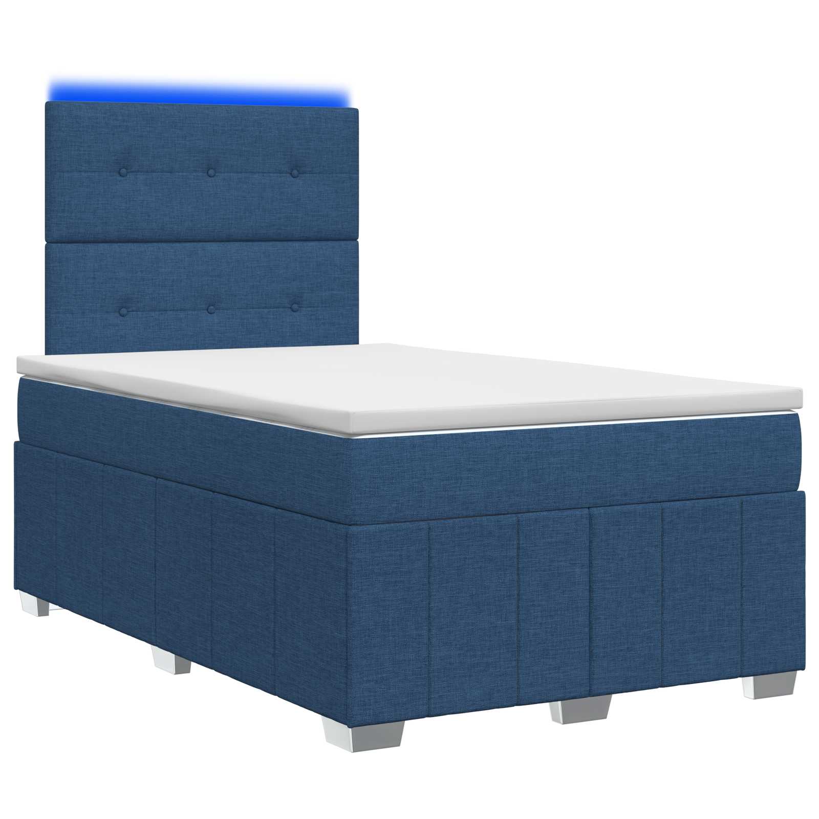 3455583_1.jpg vidaXL LED boxspring posteľ s matracom Modrá 120 x 200 cm Látka – Obrázok 1