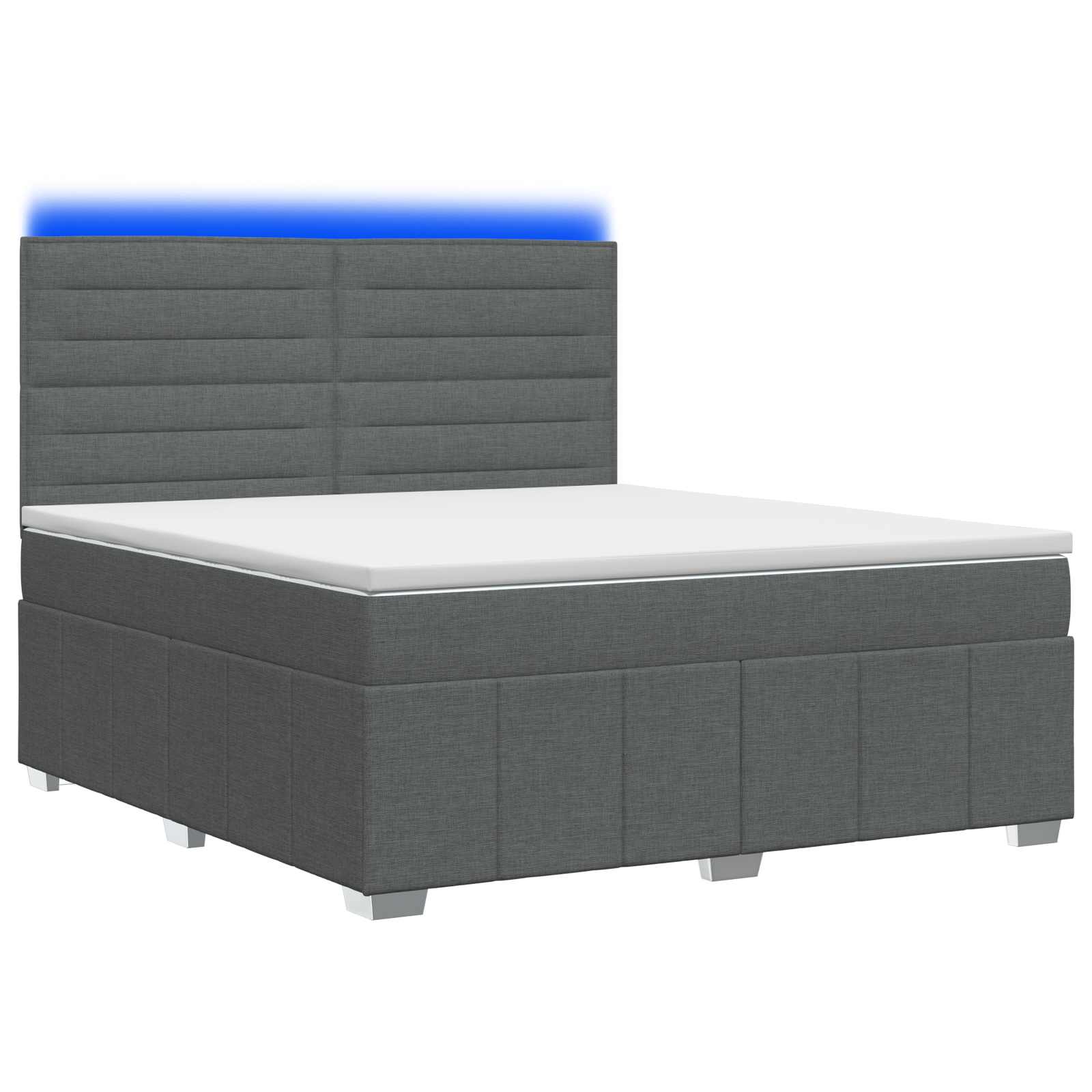 3455592_1.jpg vidaXL LED boxspring posteľ s matracom Tmavosivá 140 x 190 cm Látka – Obrázok 1