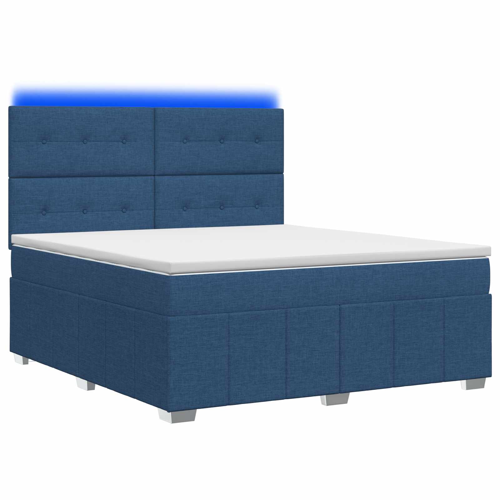 3455604_1.jpg vidaXL LED boxspring posteľ s matracom Modrá 140 x 190 cm Látka – Obrázok 1