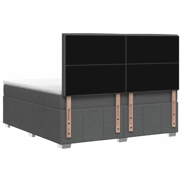 vidaXL LED boxspring posteľ s matracom Tmavosivá 140 x 200 cm Látka – Obrázok 7