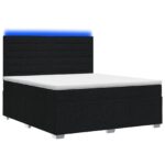vidaXL LED boxspring posteľ s matracom Čierna 140 x 200 cm Látka