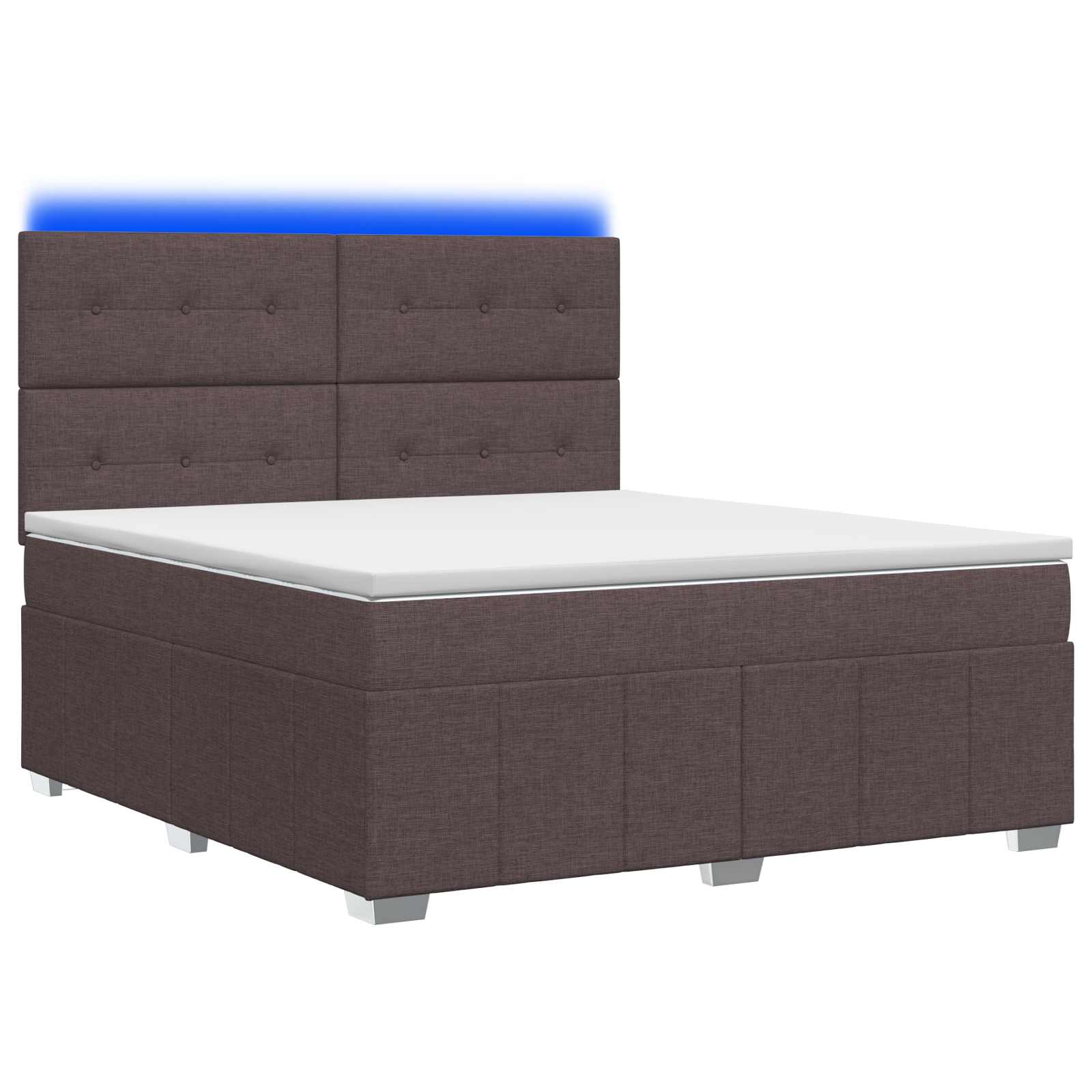 3455622_1.jpg vidaXL LED boxspring posteľ s matracom Tmavohnedá 140 x 200 cm Látka – Obrázok 1