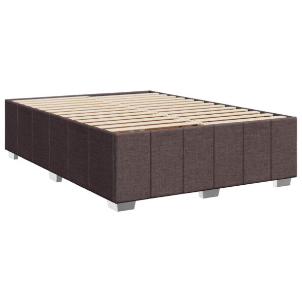 vidaXL LED boxspring posteľ s matracom Tmavohnedá 140 x 200 cm Látka – Obrázok 4