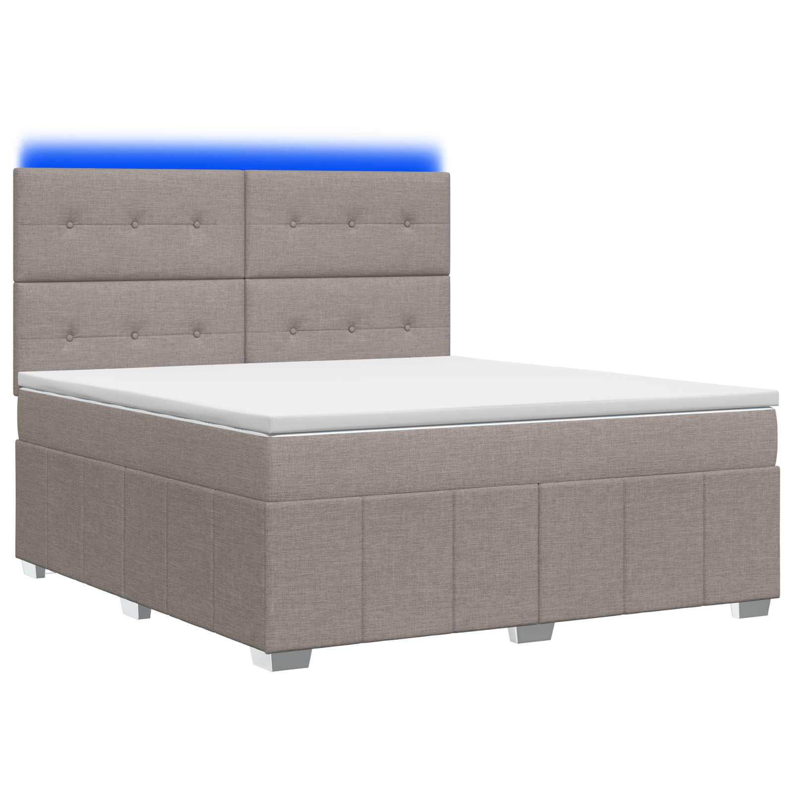 3455623_1.jpg vidaXL LED boxspring posteľ s matracom Sivohnedá 140 x 200 cm Látka – Obrázok 1