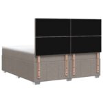 vidaXL LED boxspring posteľ s matracom Sivohnedá 140 x 200 cm Látka – Obrázok 7
