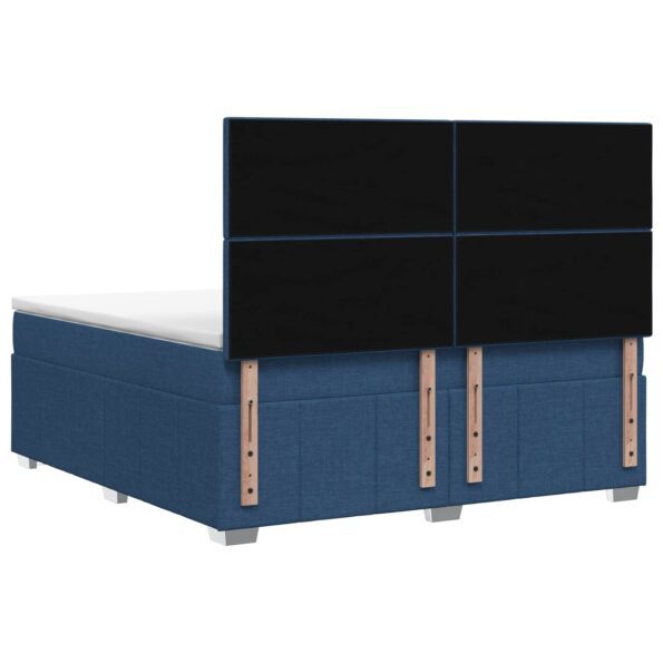 vidaXL LED boxspring posteľ s matracom Modrá 140 x 200 cm Látka – Obrázok 7