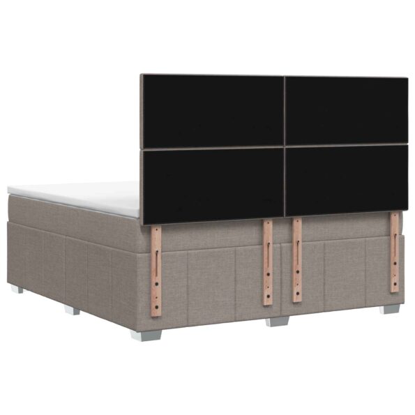 vidaXL LED boxspring posteľ s matracom Sivohnedá 160 x 200 cm Látka – Obrázok 7