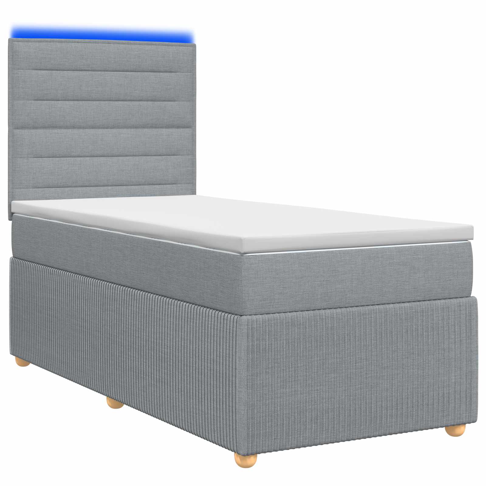 3455720_1.jpg vidaXL LED boxspring posteľ s matracom Svetlosivá 80 x 200 cm Látka – Obrázok 1