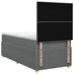 vidaXL LED boxspring posteľ s matracom Tmavosivá 80 x 200 cm Látka – Obrázok 7