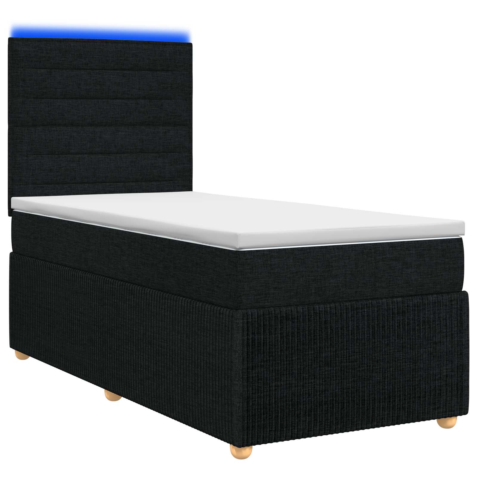 3455722_1.jpg vidaXL LED boxspring posteľ s matracom Čierna 80 x 200 cm Látka – Obrázok 1