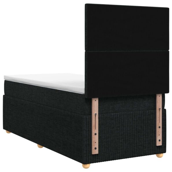vidaXL LED boxspring posteľ s matracom Čierna 80 x 200 cm Látka – Obrázok 7
