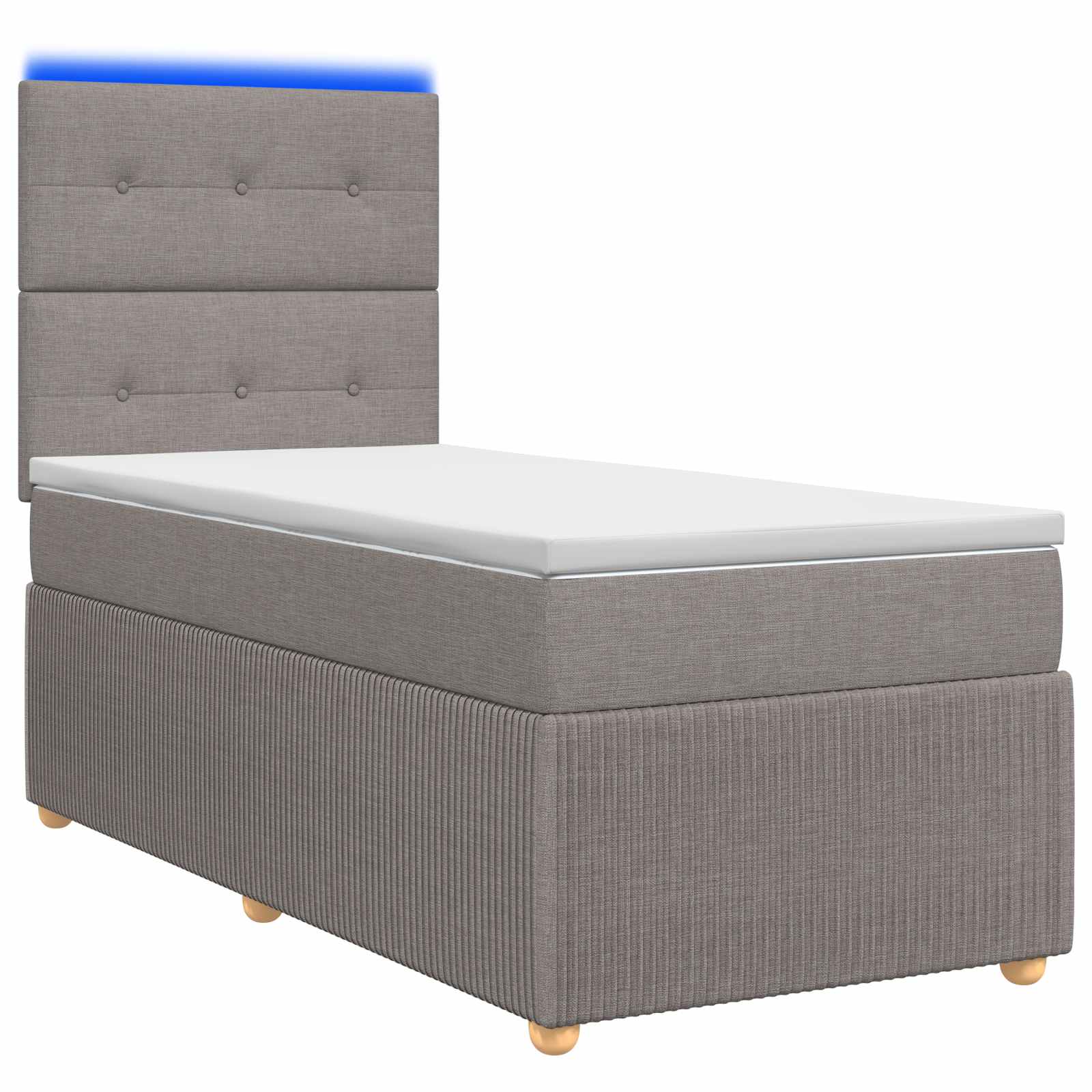 3455731_1.jpg vidaXL LED boxspring posteľ s matracom Sivohnedá 80 x 200 cm Látka – Obrázok 1