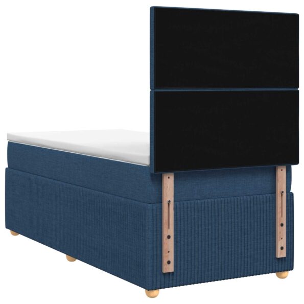 vidaXL LED boxspring posteľ s matracom Modrá 80 x 200 cm Látka – Obrázok 7