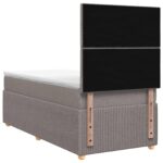 vidaXL LED boxspring posteľ s matracom Sivohnedá 90 x 190 cm Látka – Obrázok 7