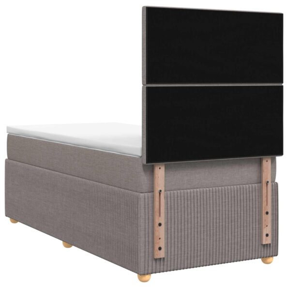 vidaXL LED boxspring posteľ s matracom Sivohnedá 90 x 190 cm Látka – Obrázok 7
