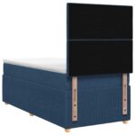 vidaXL LED boxspring posteľ s matracom Modrá 90 x 200 cm Látka – Obrázok 7
