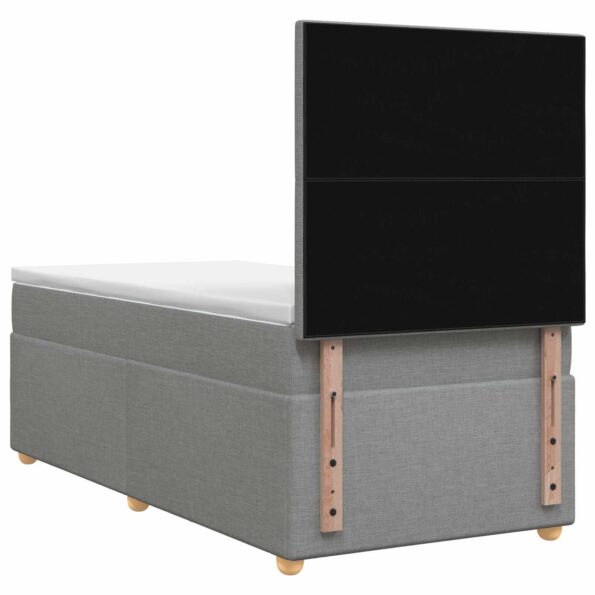 vidaXL LED boxspring posteľ s matracom Svetlosivá 90 x 200 cm Látka – Obrázok 7