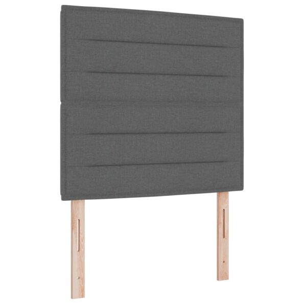vidaXL LED boxspring posteľ s matracom Tmavosivá 100 x 200 cm Látka – Obrázok 3