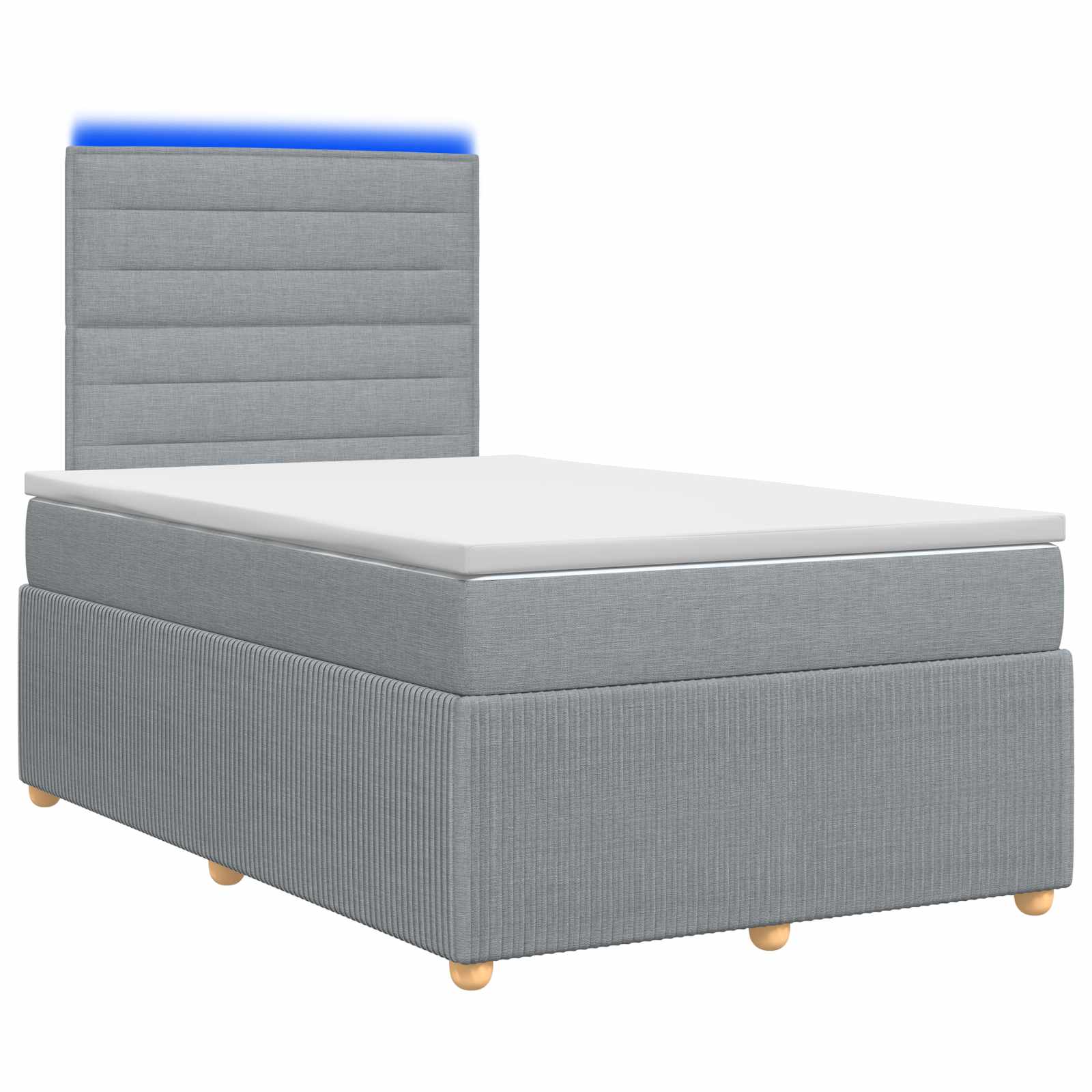 3455804_1.jpg vidaXL LED boxspring posteľ s matracom Svetlosivá 120 x 190 cm Látka – Obrázok 1