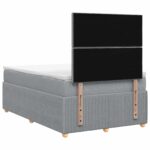 vidaXL LED boxspring posteľ s matracom Svetlosivá 120 x 190 cm Látka – Obrázok 7