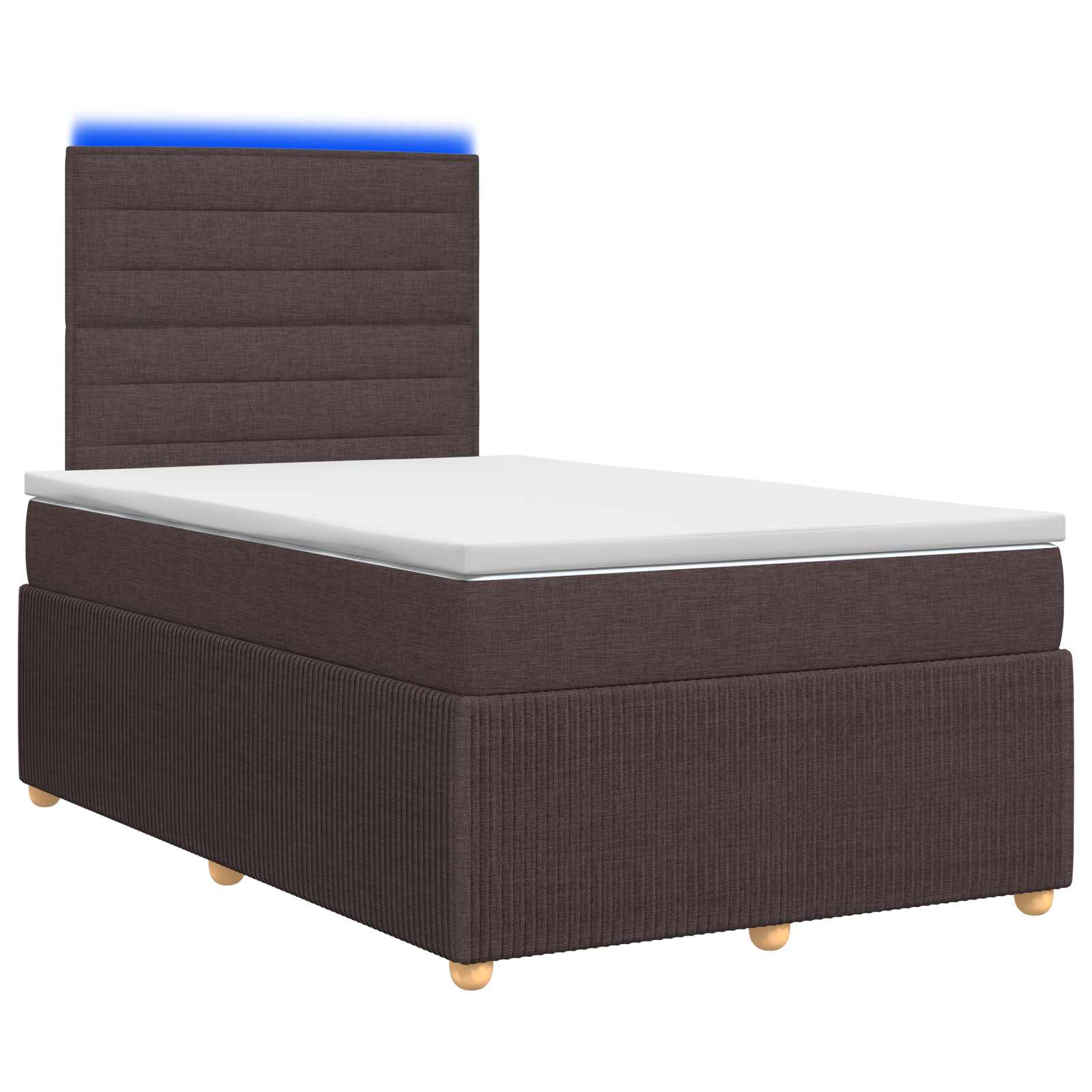 3455807_1.jpg vidaXL LED boxspring posteľ s matracom Tmavohnedá 120 x 190 cm Látka – Obrázok 1