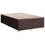 vidaXL LED boxspring posteľ s matracom Tmavohnedá 120 x 190 cm Látka – Obrázok 4