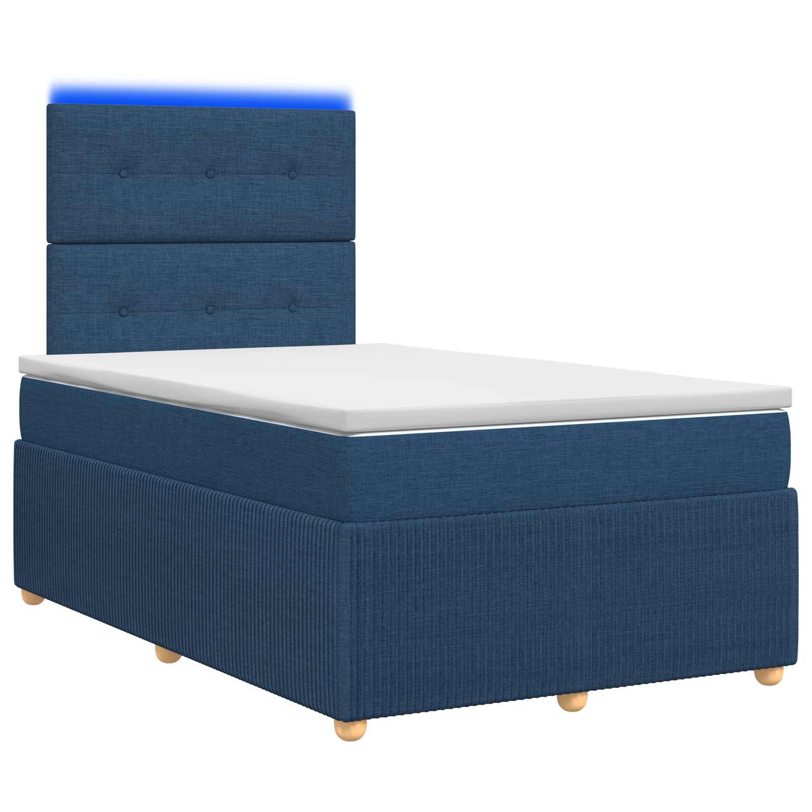 3455817_1.jpg vidaXL LED boxspring posteľ s matracom Modrá 120 x 190 cm Látka – Obrázok 1