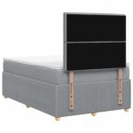 vidaXL LED boxspring posteľ s matracom Svetlosivá 120 x 200 cm Látka – Obrázok 7