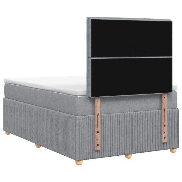 vidaXL LED boxspring posteľ s matracom Svetlosivá 120 x 200 cm Látka – Obrázok 7
