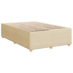 vidaXL LED boxspring posteľ s matracom Krémová 120 x 200 cm Látka – Obrázok 4