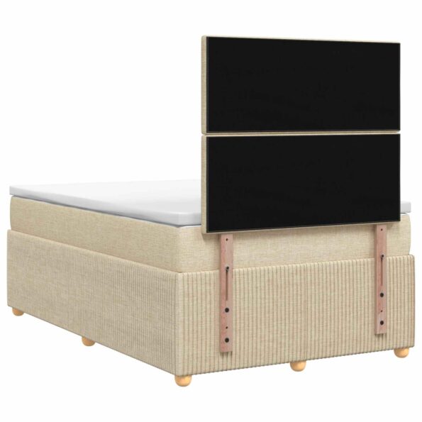 vidaXL LED boxspring posteľ s matracom Krémová 120 x 200 cm Látka – Obrázok 7