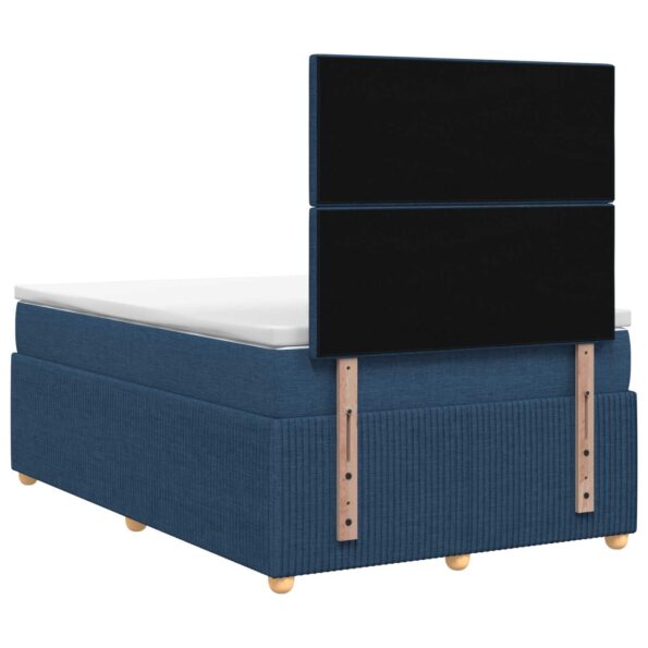 vidaXL LED boxspring posteľ s matracom Modrá 120 x 200 cm Látka – Obrázok 7
