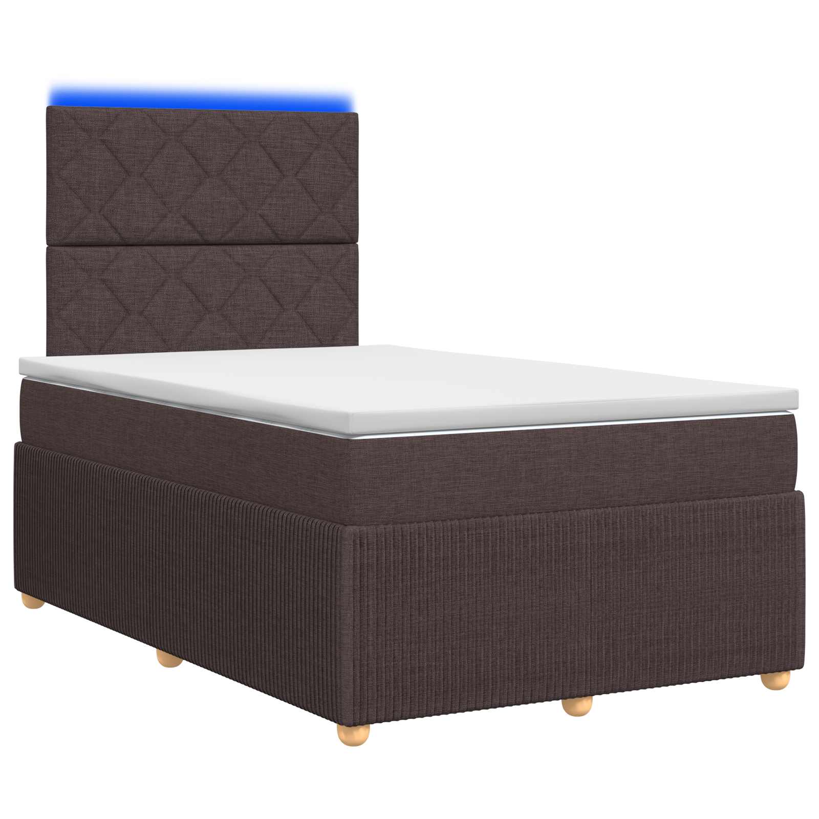 3455842_1.jpg vidaXL LED boxspring posteľ s matracom Tmavohnedá 120 x 200 cm Látka – Obrázok 1