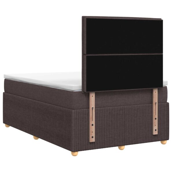 vidaXL LED boxspring posteľ s matracom Tmavohnedá 120 x 200 cm Látka – Obrázok 7