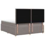 vidaXL LED boxspring posteľ s matracom Sivohnedá 140 x 190 cm Látka – Obrázok 7