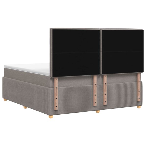 vidaXL LED boxspring posteľ s matracom Sivohnedá 140 x 190 cm Látka – Obrázok 7