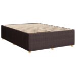 vidaXL LED boxspring posteľ s matracom Tmavohnedá 140 x 190 cm Látka – Obrázok 4