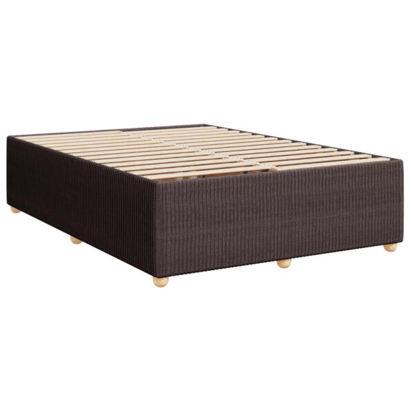 vidaXL LED boxspring posteľ s matracom Tmavohnedá 140 x 190 cm Látka – Obrázok 4