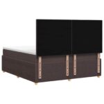vidaXL LED boxspring posteľ s matracom Tmavohnedá 140 x 190 cm Látka – Obrázok 7