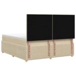 vidaXL LED boxspring posteľ s matracom Krémová 140 x 190 cm Látka – Obrázok 7
