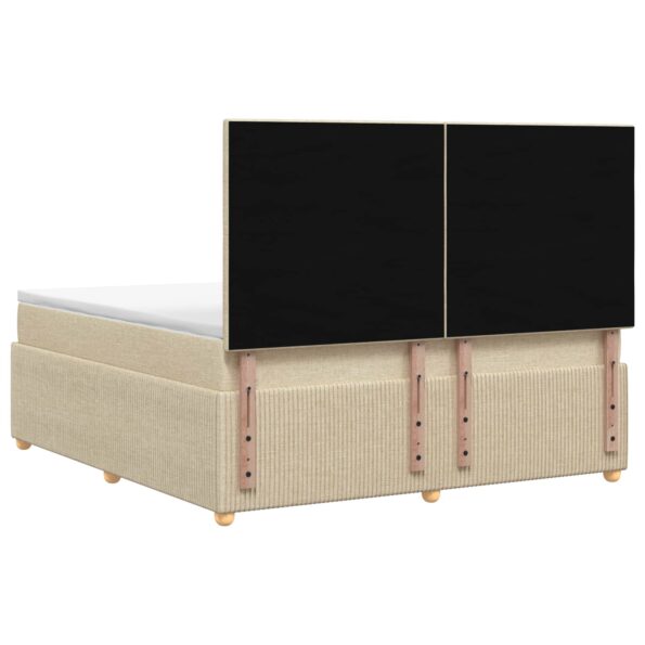vidaXL LED boxspring posteľ s matracom Krémová 140 x 190 cm Látka – Obrázok 7