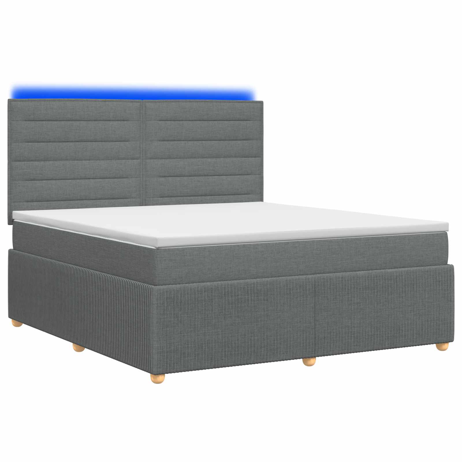 3455868_1.jpg vidaXL LED boxspring posteľ s matracom Tmavosivá 140 x 200 cm Látka – Obrázok 1