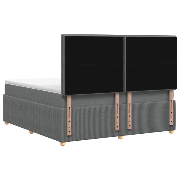 vidaXL LED boxspring posteľ s matracom Tmavosivá 140 x 200 cm Látka – Obrázok 7